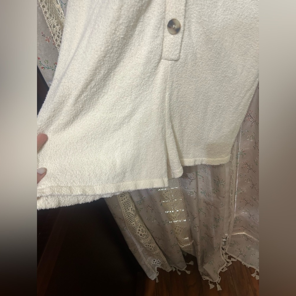 2/$28 Madewell Bayport Ivory Sweater Knit Button Front Romper Women’s XS - Picture 4 of 6